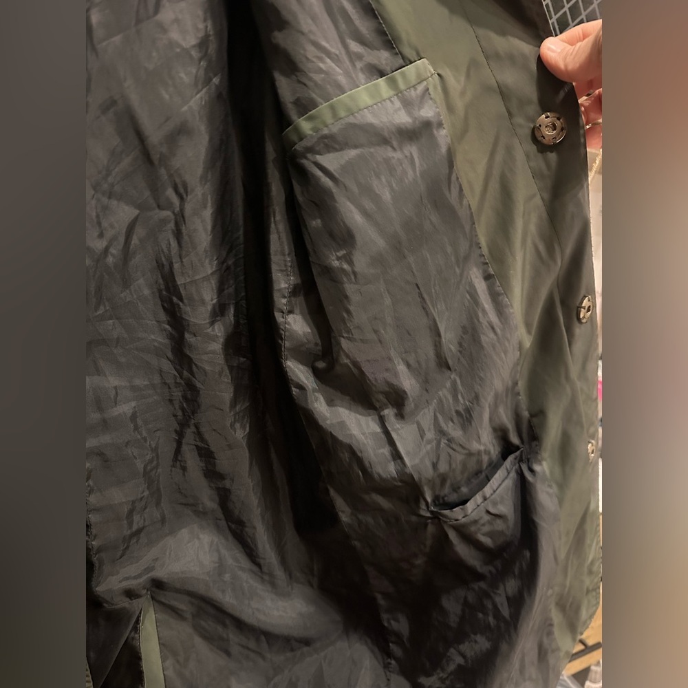 ASOS Dark Green Trench Rain Coat - Picture 5 of 5
